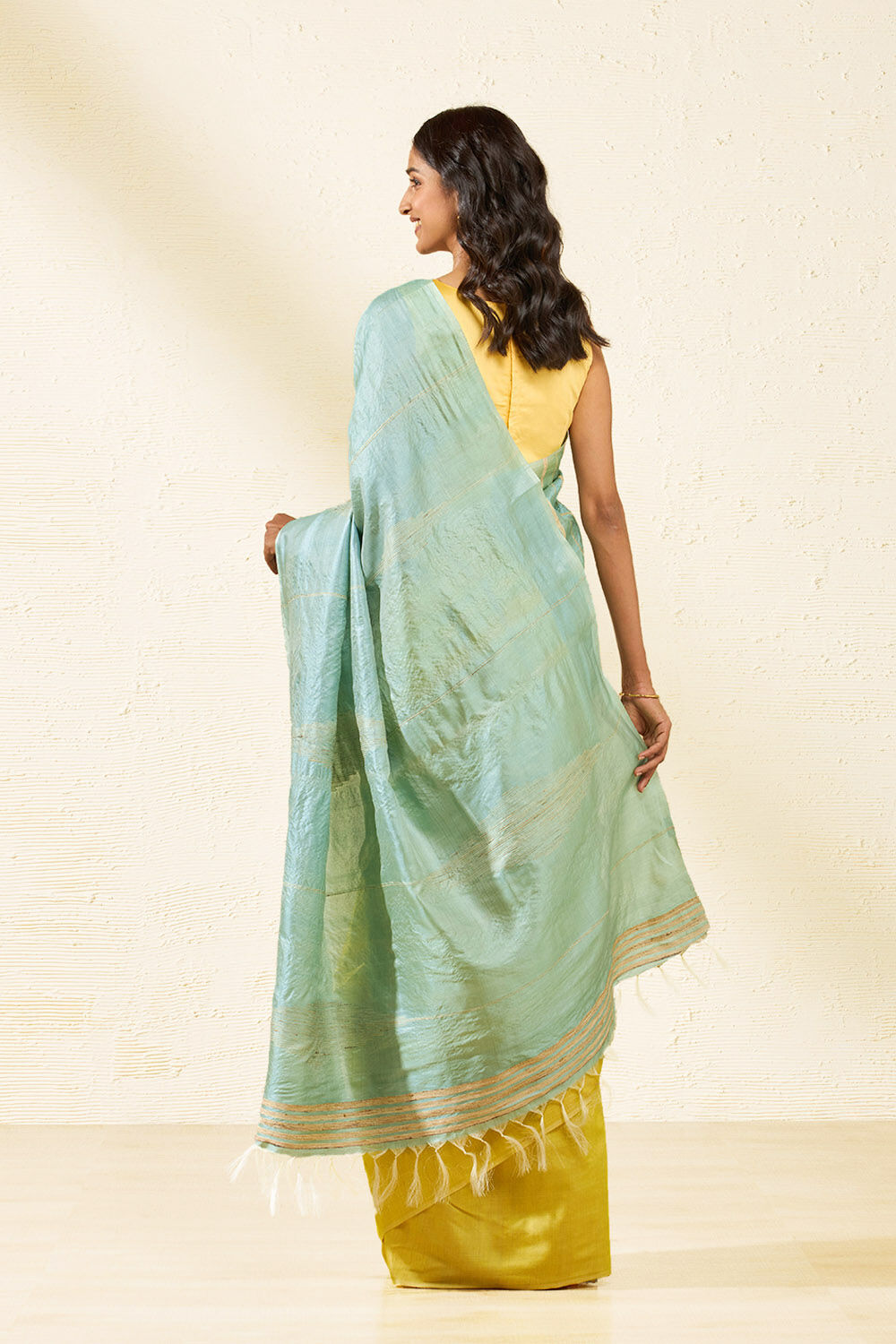 Yellow Chattisgarh Woven Pure Tussar Silk Saree image number null