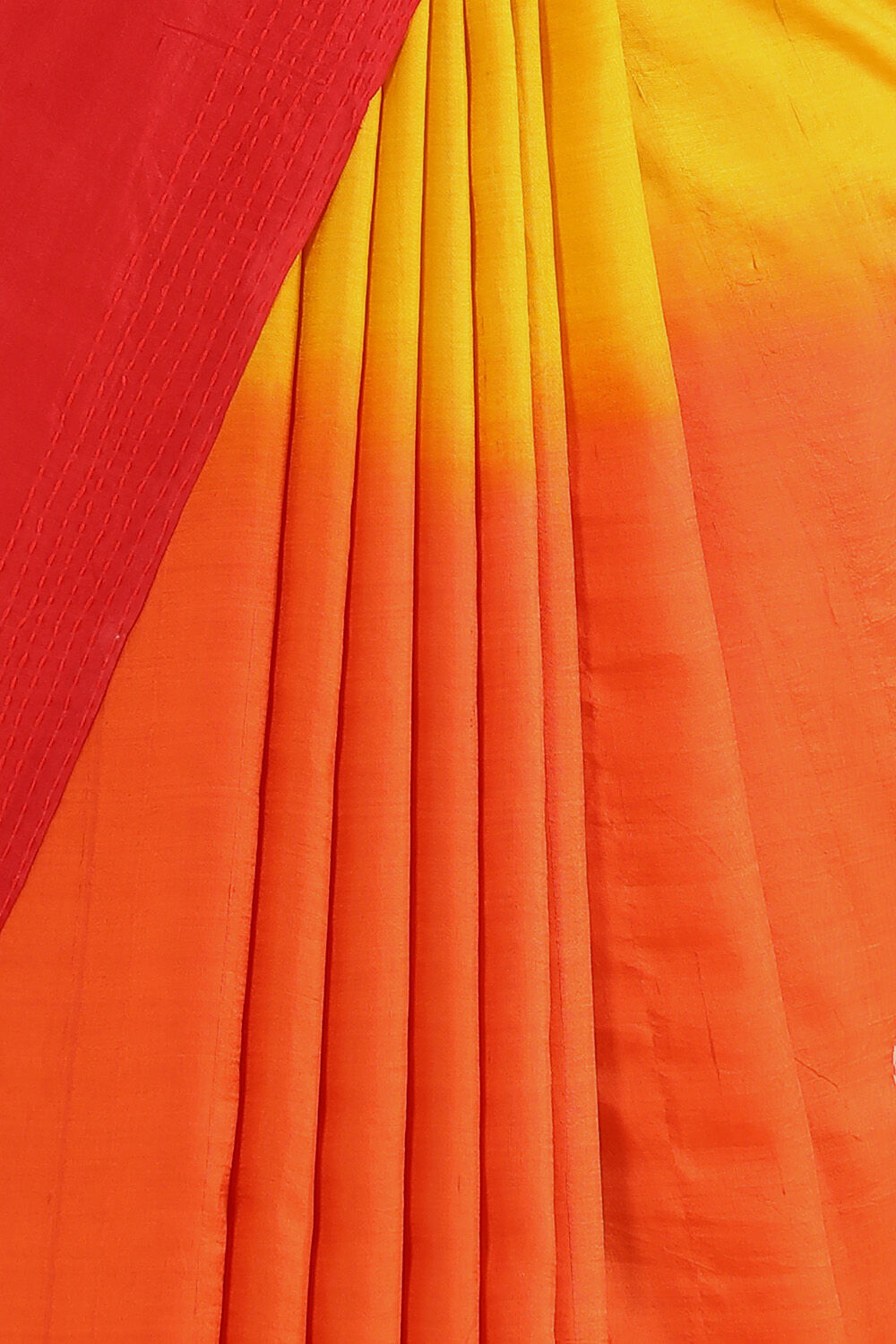 Orange Pure Silk Kantha Saree image number null