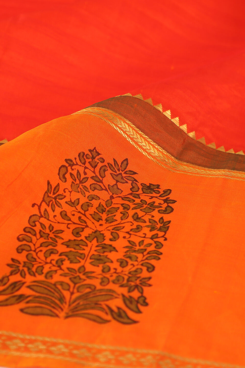Orange Pure Soft South Printed Saree image number null