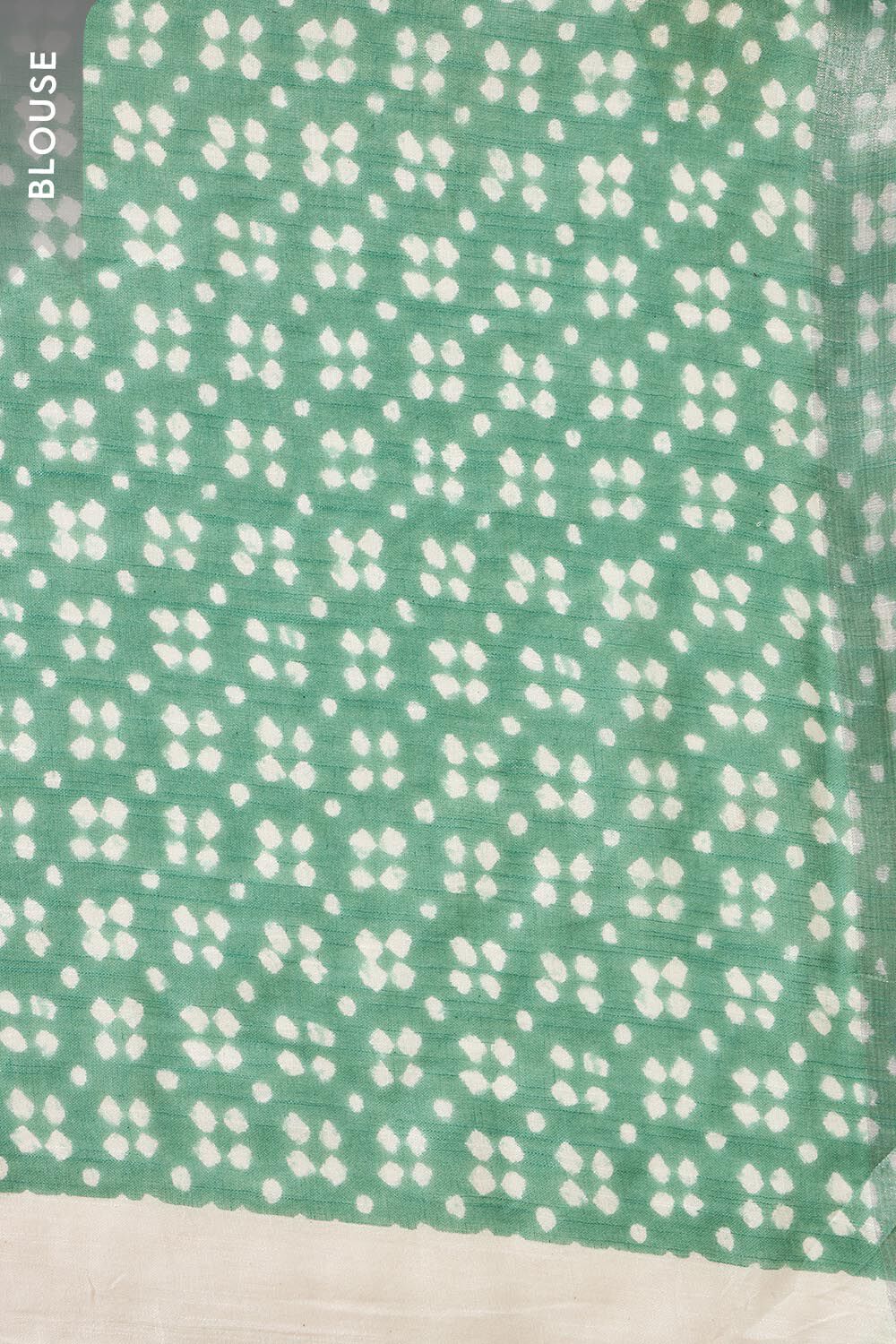 Light Green Block Printed Cotton Viscose Saree image number null