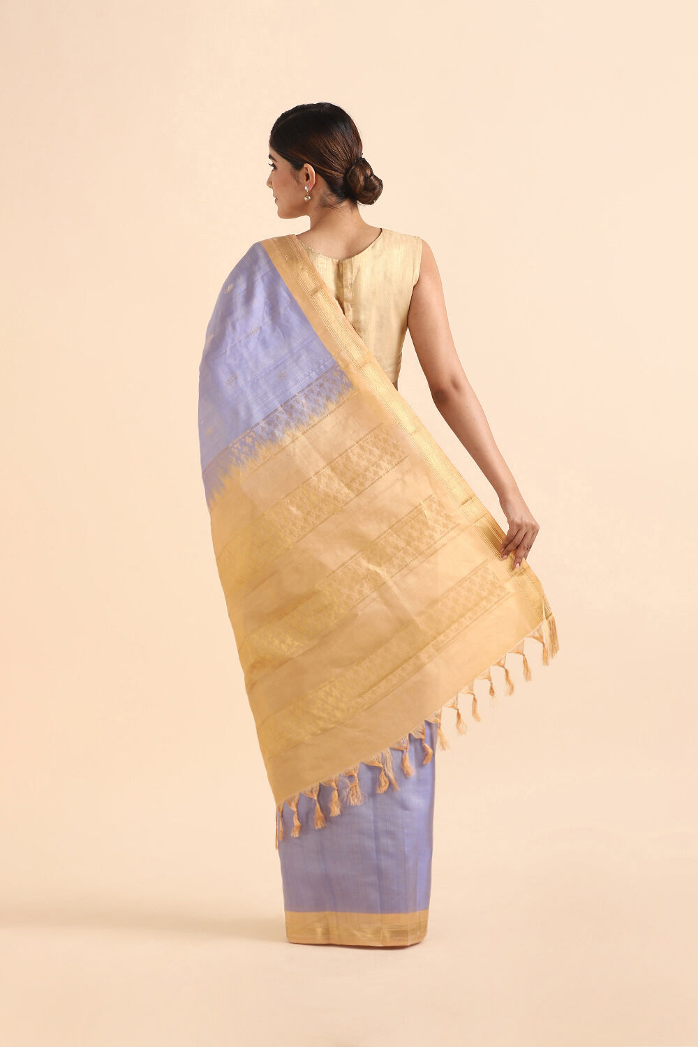 Light Blue Pure Silk Kanjivaram inspired Saree image number null