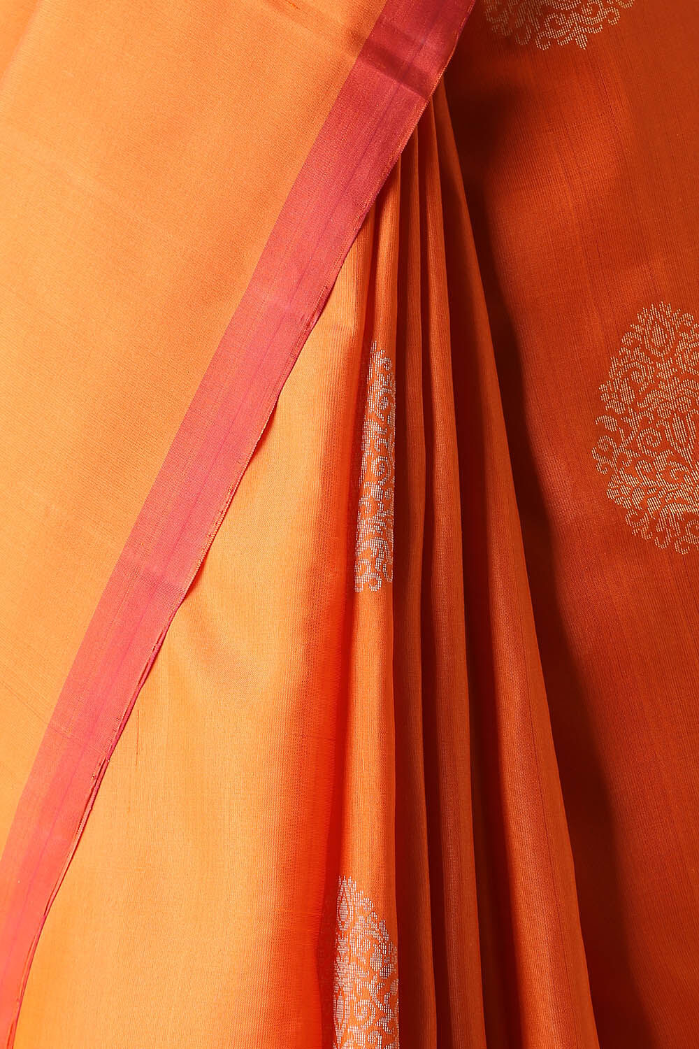 Dark Orange Pure Silk South Saree image number null