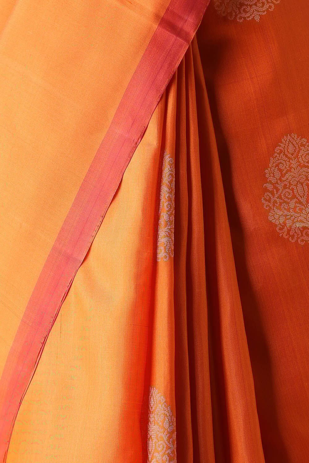 Dark Orange Pure Silk South Saree image number null