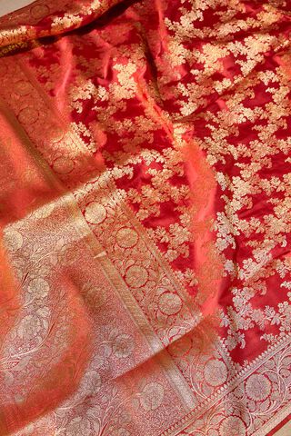 Orange Woven Viscose Saree thumbnail image number null