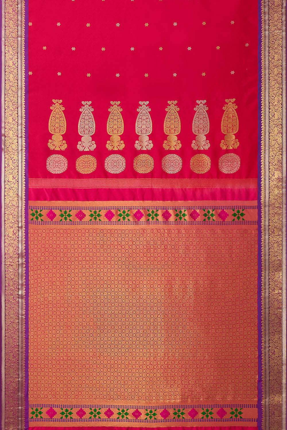 Pink Woven Paithani Inspired Design Pure Silk Saree image number null