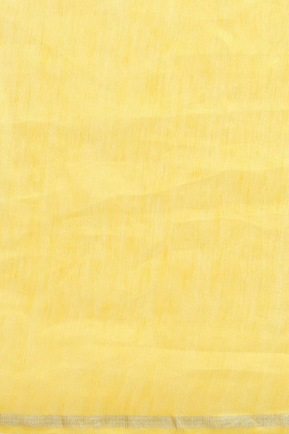 Yellow Pure Silk Linen Shibori Saree image number null
