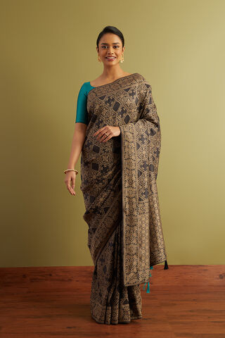 Black Woven Viscose Luxe Saree thumbnail image number null