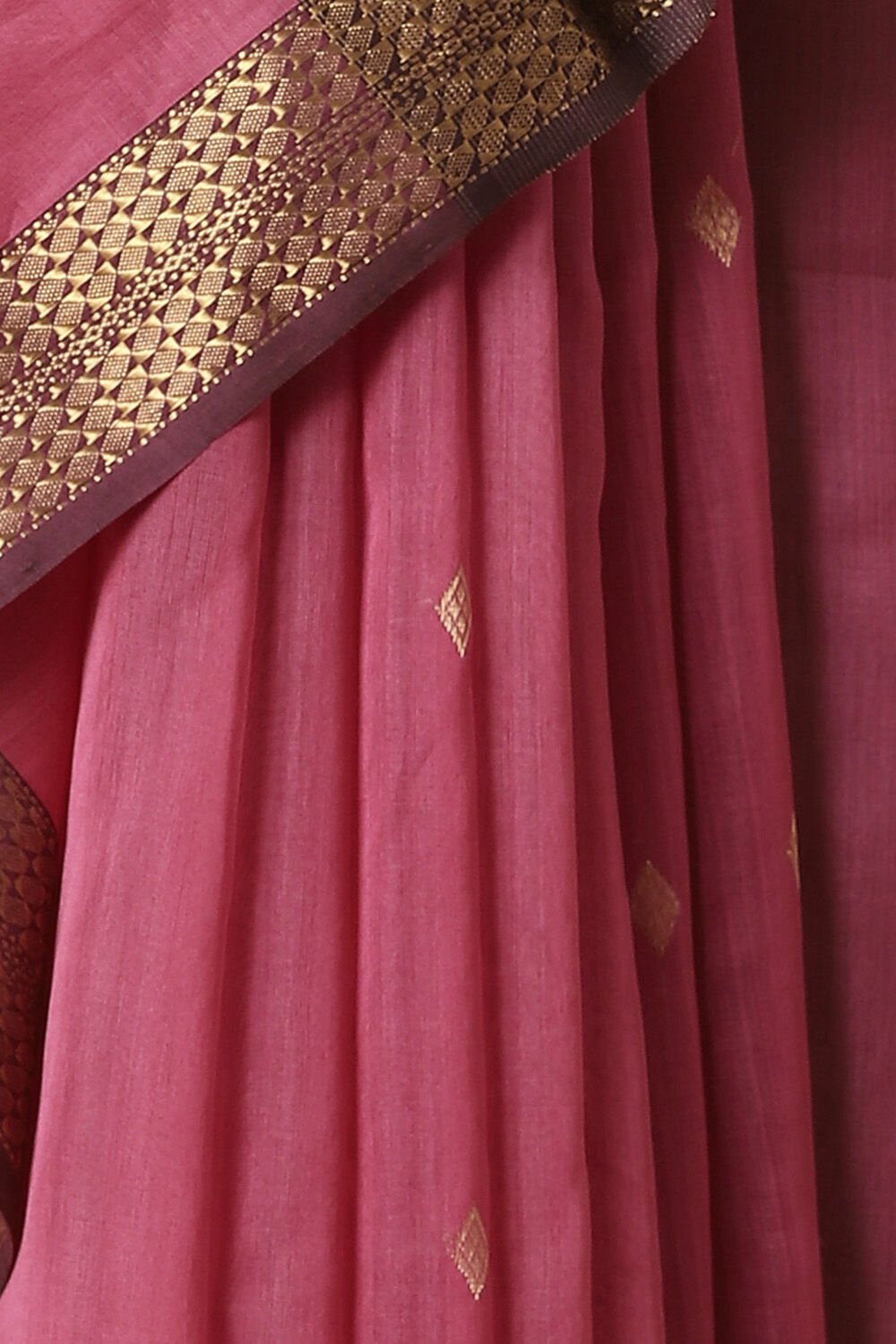 Pink Pure Silk Cotton Maheswari Saree image number null