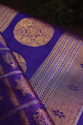 Violet Kanjivaram Silk Saree thumbnail image number null