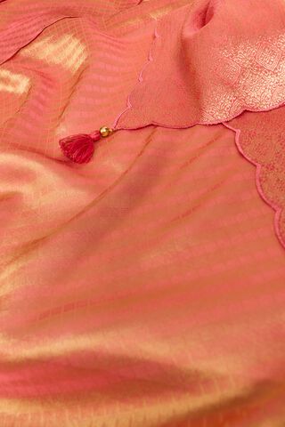 Pink Woven Viscose Tissue Saree thumbnail image number null