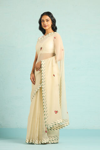 Off White Pure Kota Embroidered Saree thumbnail image number null