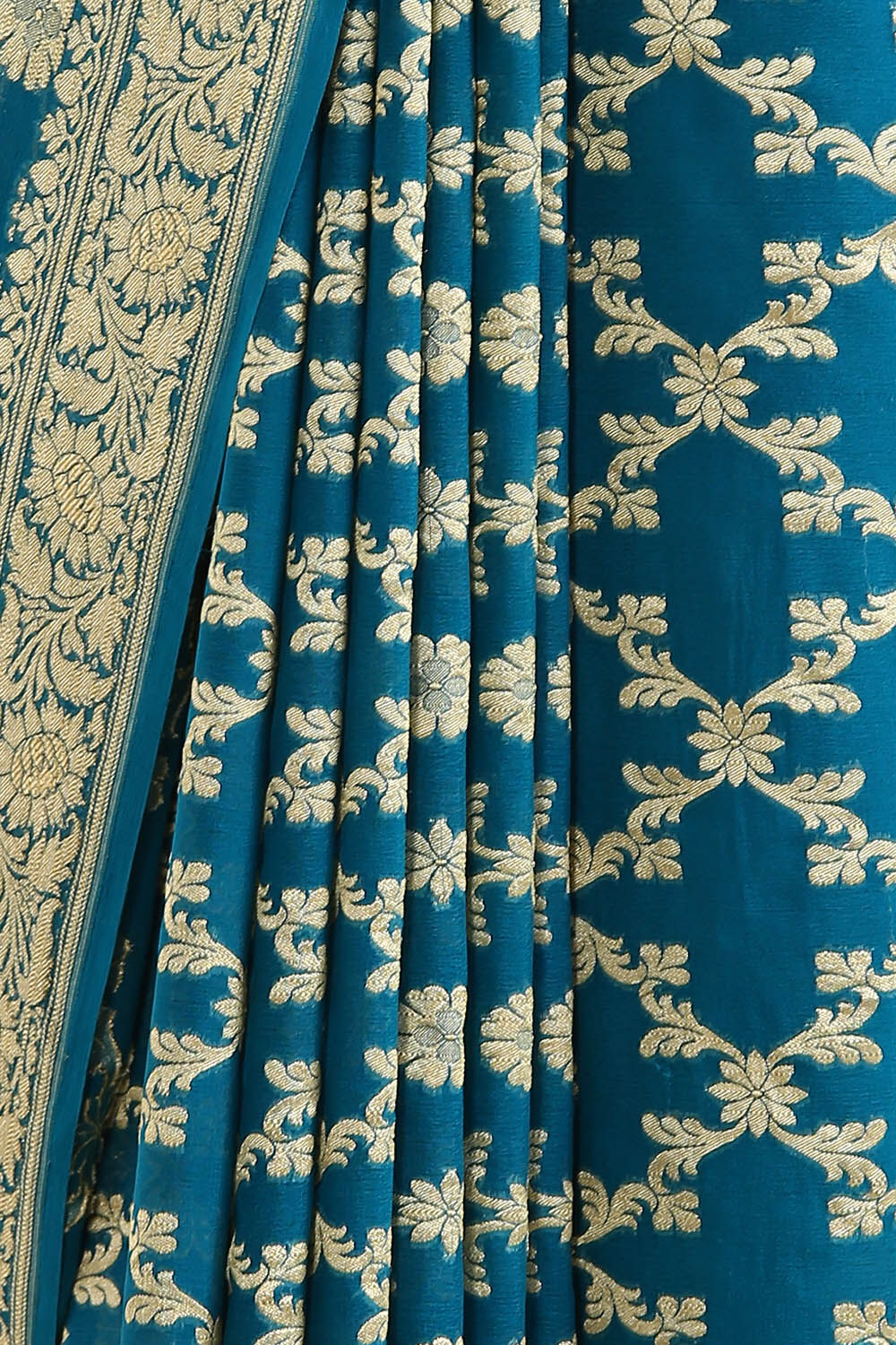 Blue Pure Georgette Banarasi Saree image number null