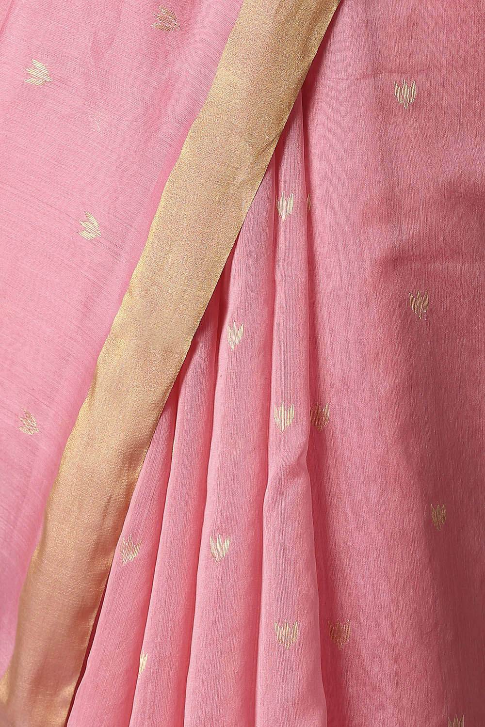 Pink Pure Silk Cotton Chanderi Saree image number null