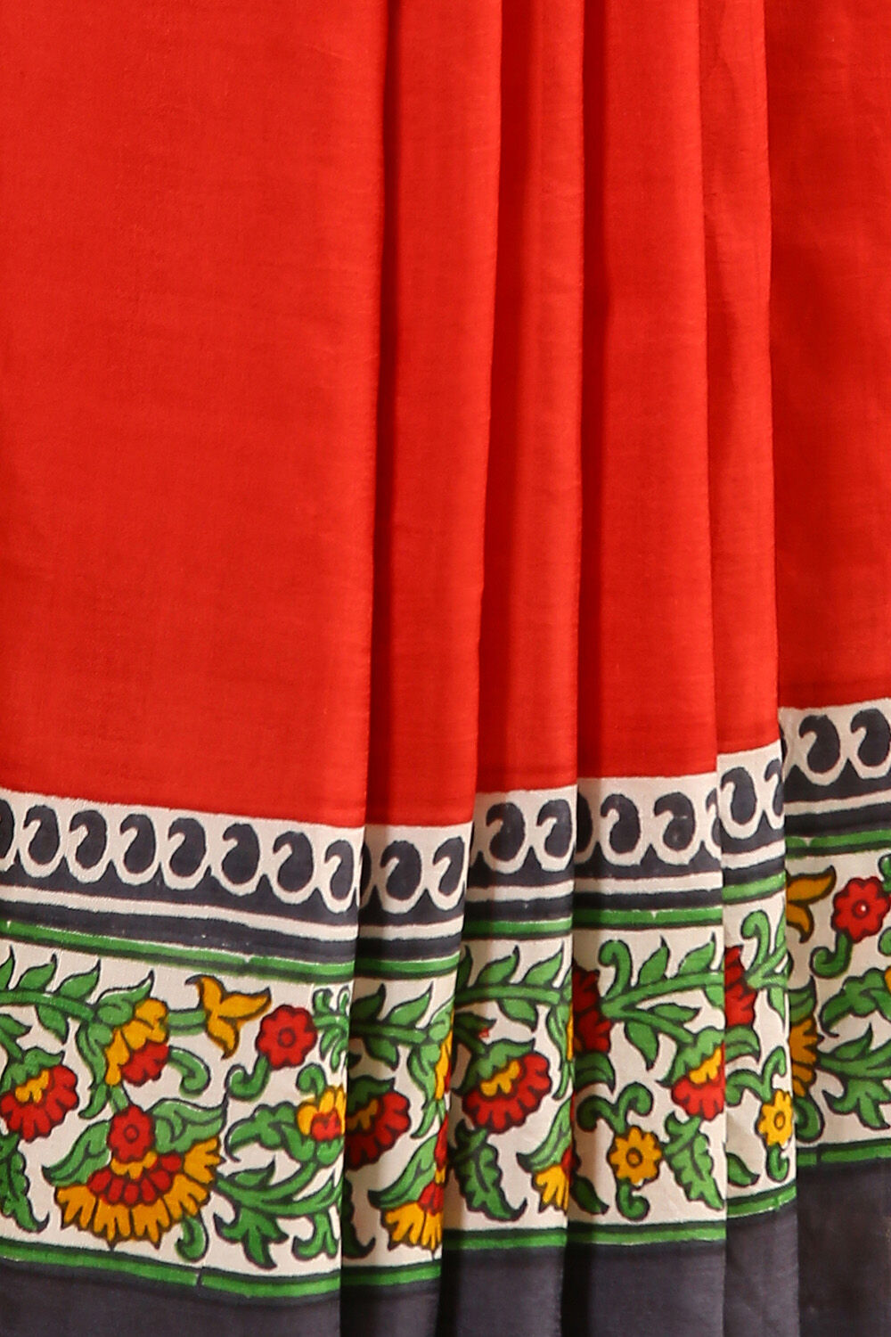Red Pure Silk Printed Saree image number null