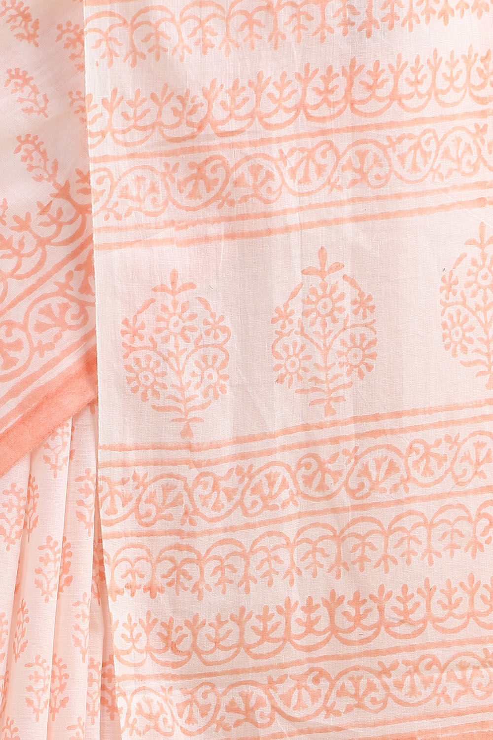 Off Pure White Cotton Sanganeri Printed image number null