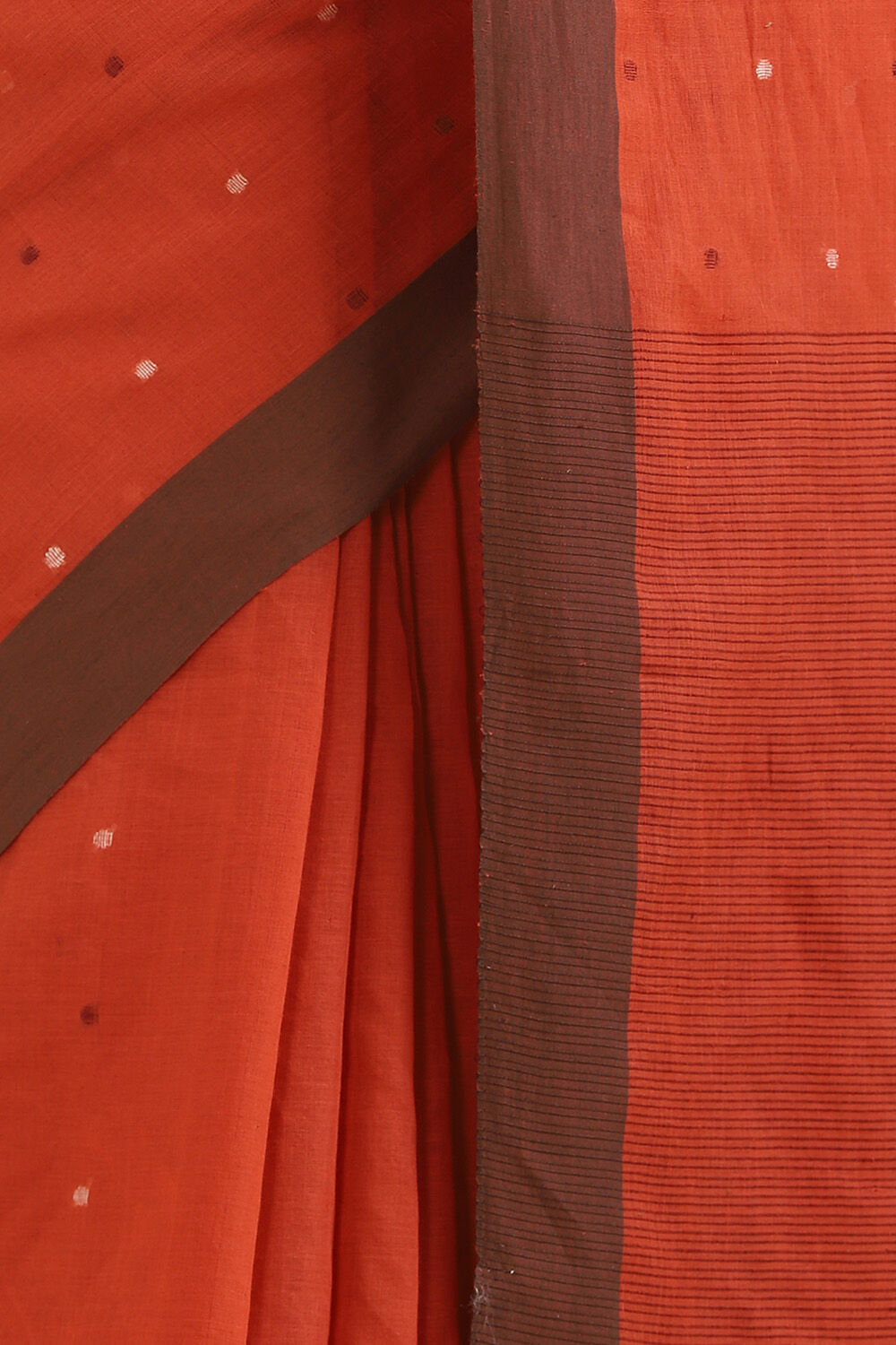 Light Red Pure Cotton Jamdani Saree image number null