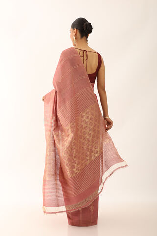 Light Pink Chattisgarh Pure Silk Tissue Woven Saree thumbnail image number null