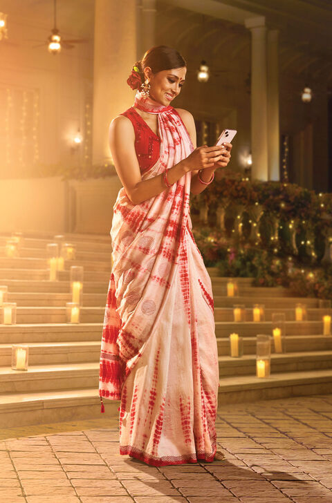 Off White Bengali Pure Silk Kantha Embroidery Saree