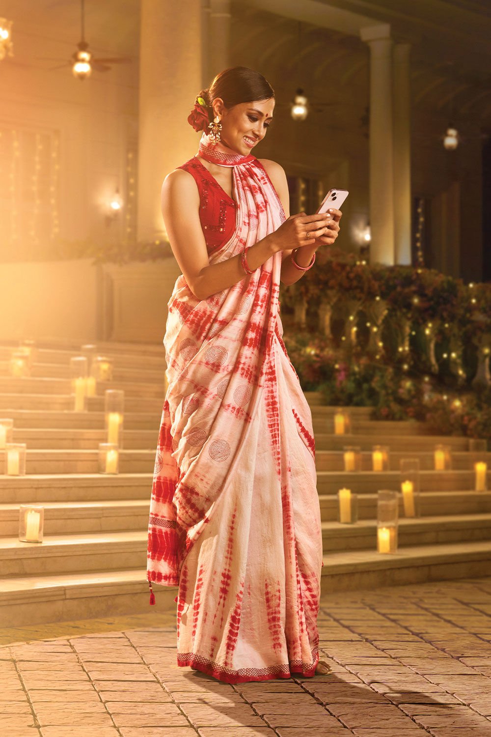 Off White Bengali Pure Silk Kantha Embroidery Saree image number null