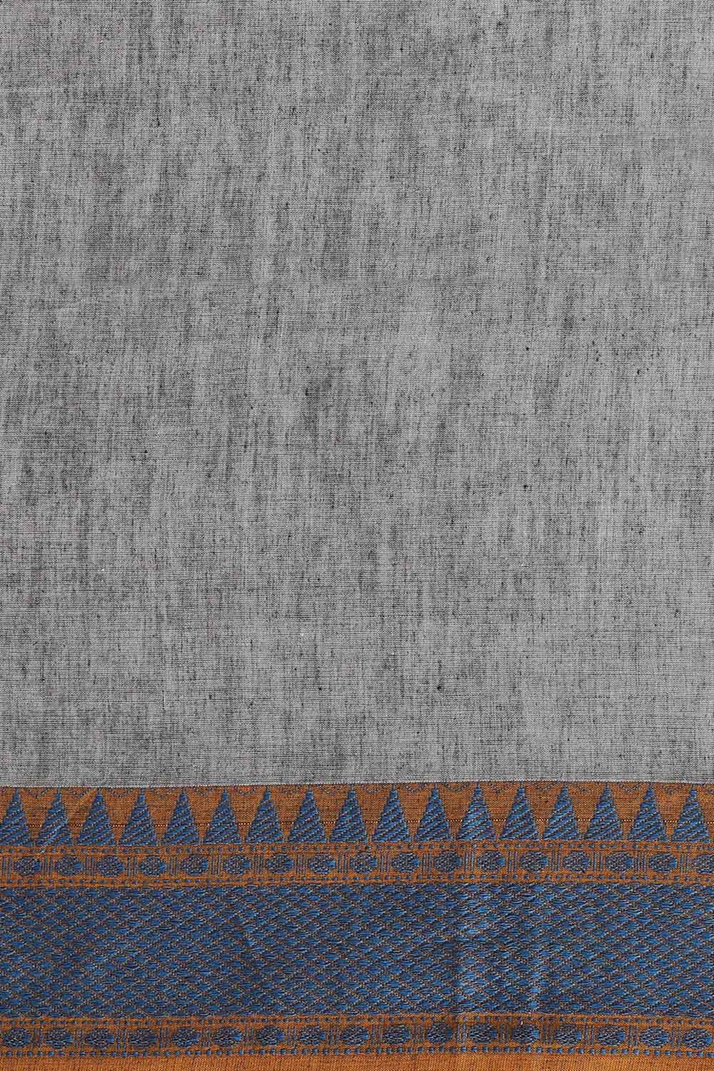 Grey Pure Cotton Bengal Saree image number null