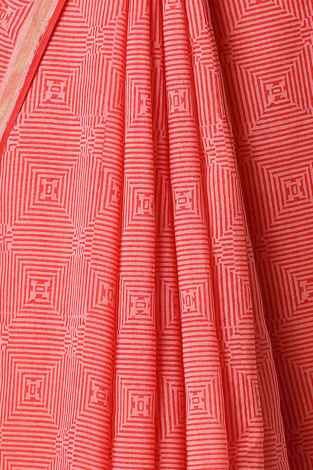 Red Pure Silk Cotton Printed Saree image number null