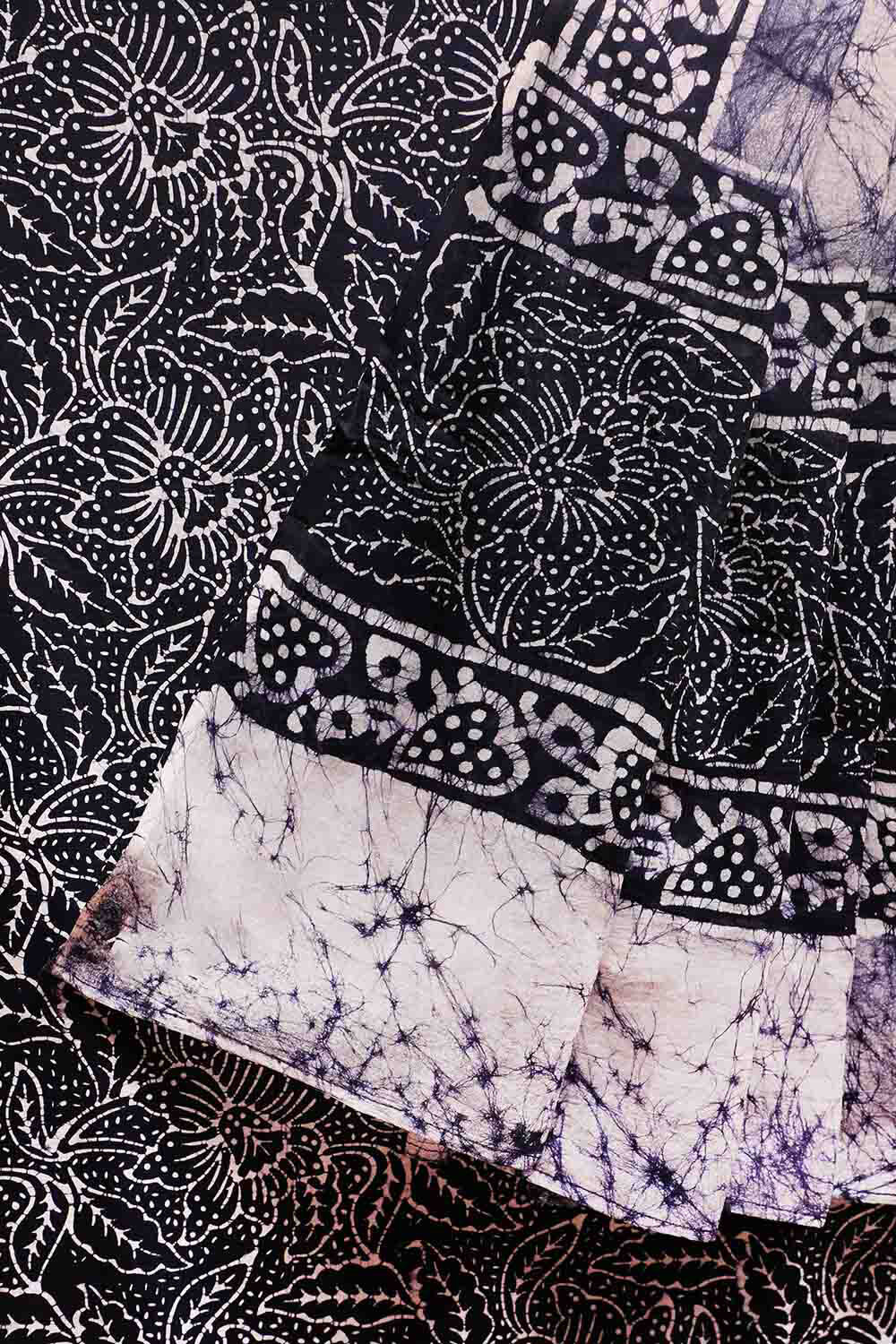 Blue Batik Pure Cotton Unstitched Suit Set image number null
