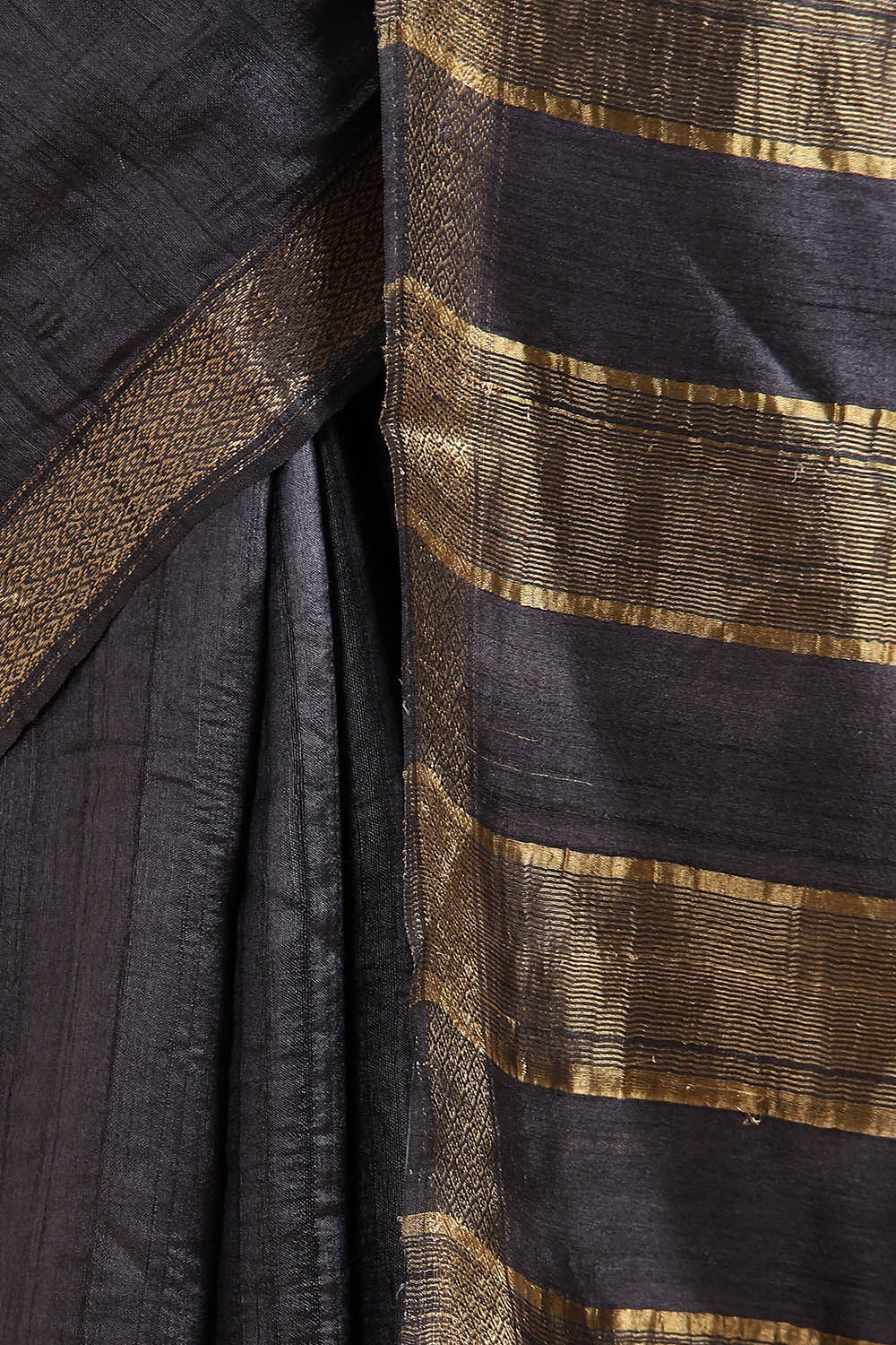 Black Pure Tussar Silk Bhagalpuri Saree image number null