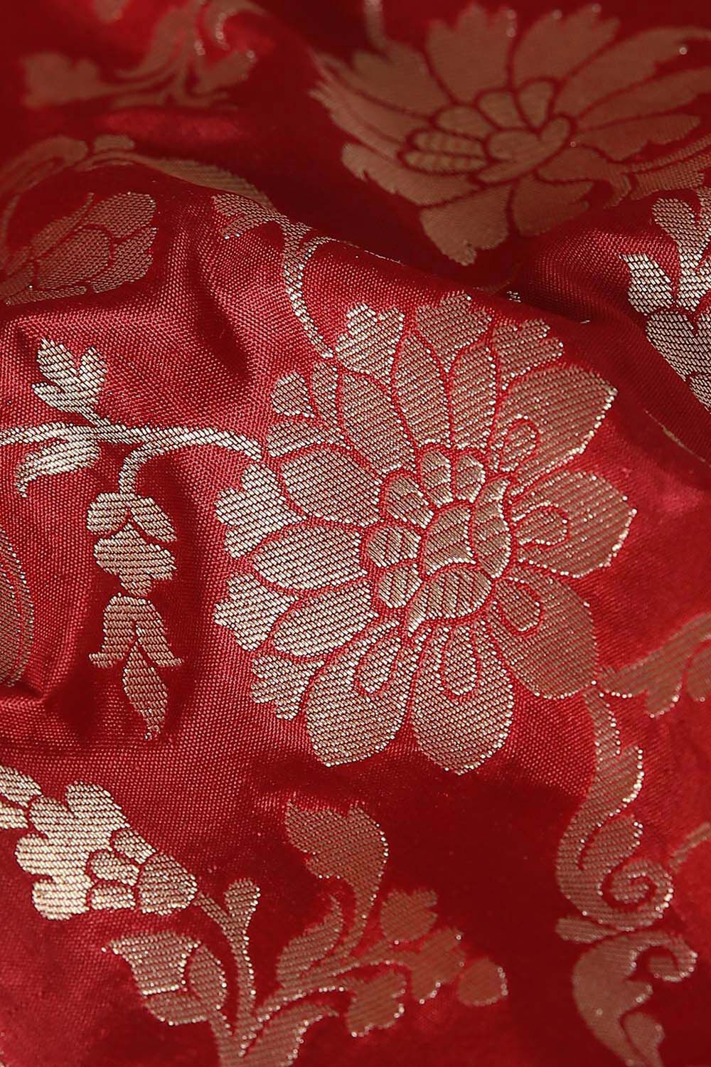 Red Pure Silk Banarasi Saree image number null