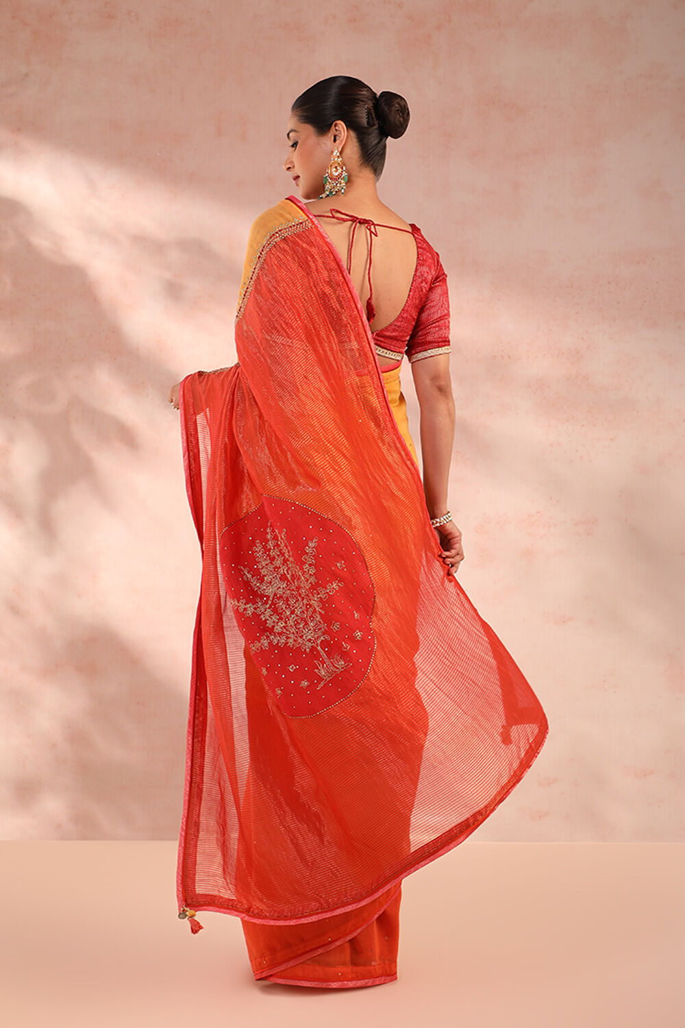 Multicoloured Pure Silk Cotton Embroidery Saree image number null