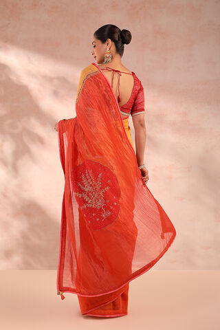 Multicoloured Pure Silk Cotton Embroidery Saree thumbnail image number null