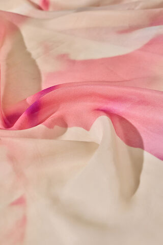 Pink Printed Viscose Crepe Saree thumbnail image number null
