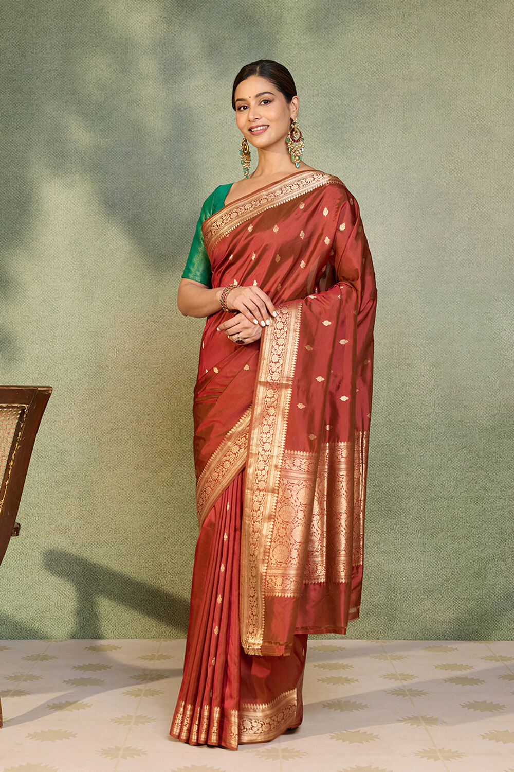 Light Violet Woven Pure Silk Cotton Maheshwari Saree image number null
