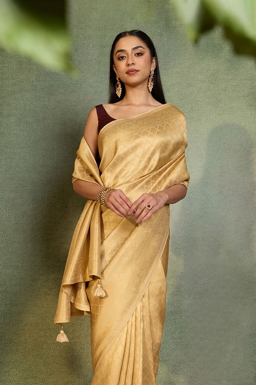 Gold Woven Pure Viscose Saree image number null