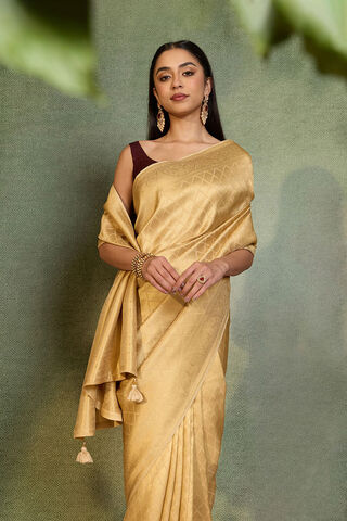 Gold Woven Pure Viscose Saree image number