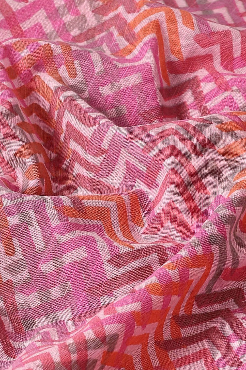 Pink Pure Cotton Printed Saree image number null