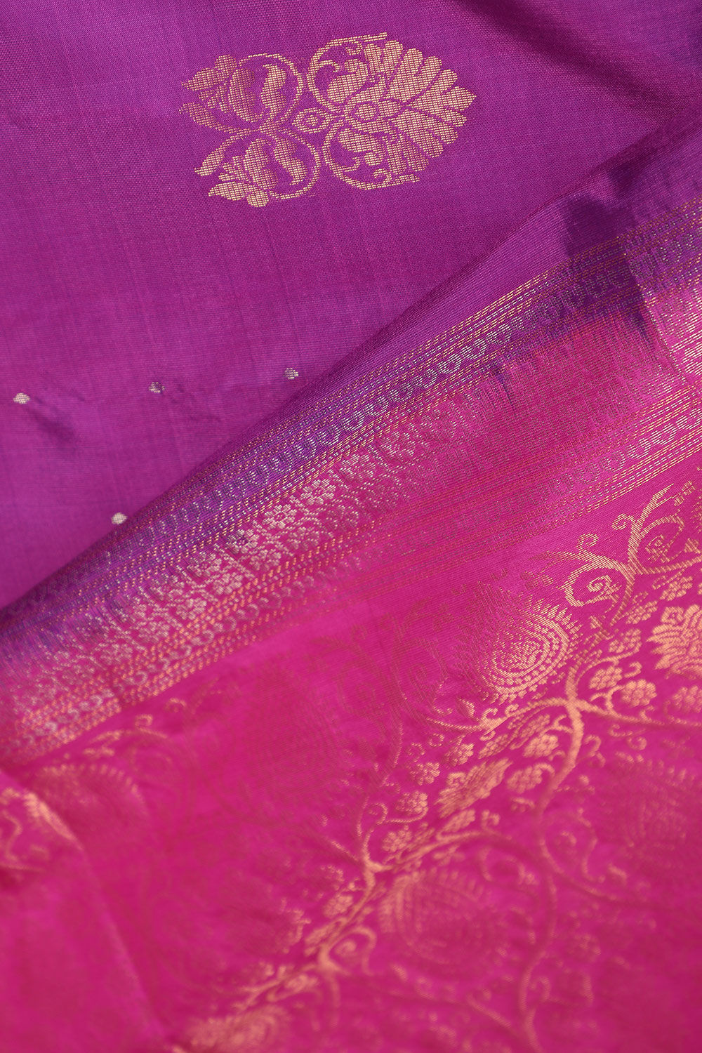 Purple South Pure Silk Woven Saree image number null