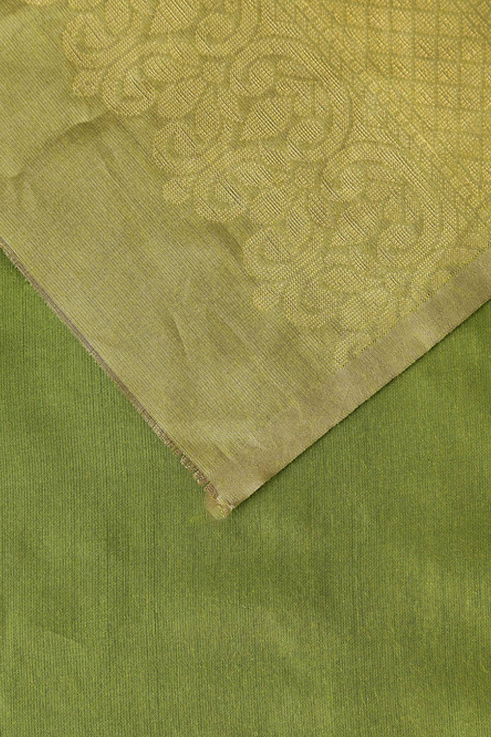 Dark Green Pure Silk Tencel South Saree image number null