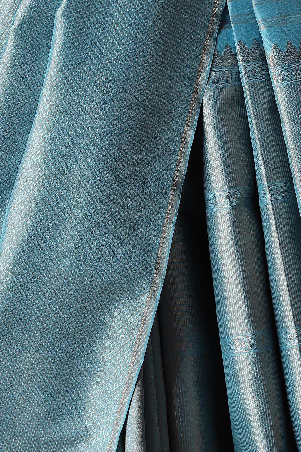 Light Blue Pure Silk Kanjivaram Saree image number null