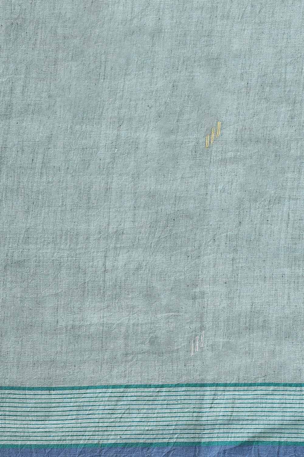 Blue Pure Khadi Cotton Jamdani Saree image number null