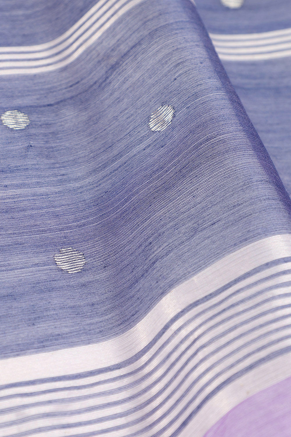 Light Violet Chanderi Pure Silk Cotton Woven Saree image number null