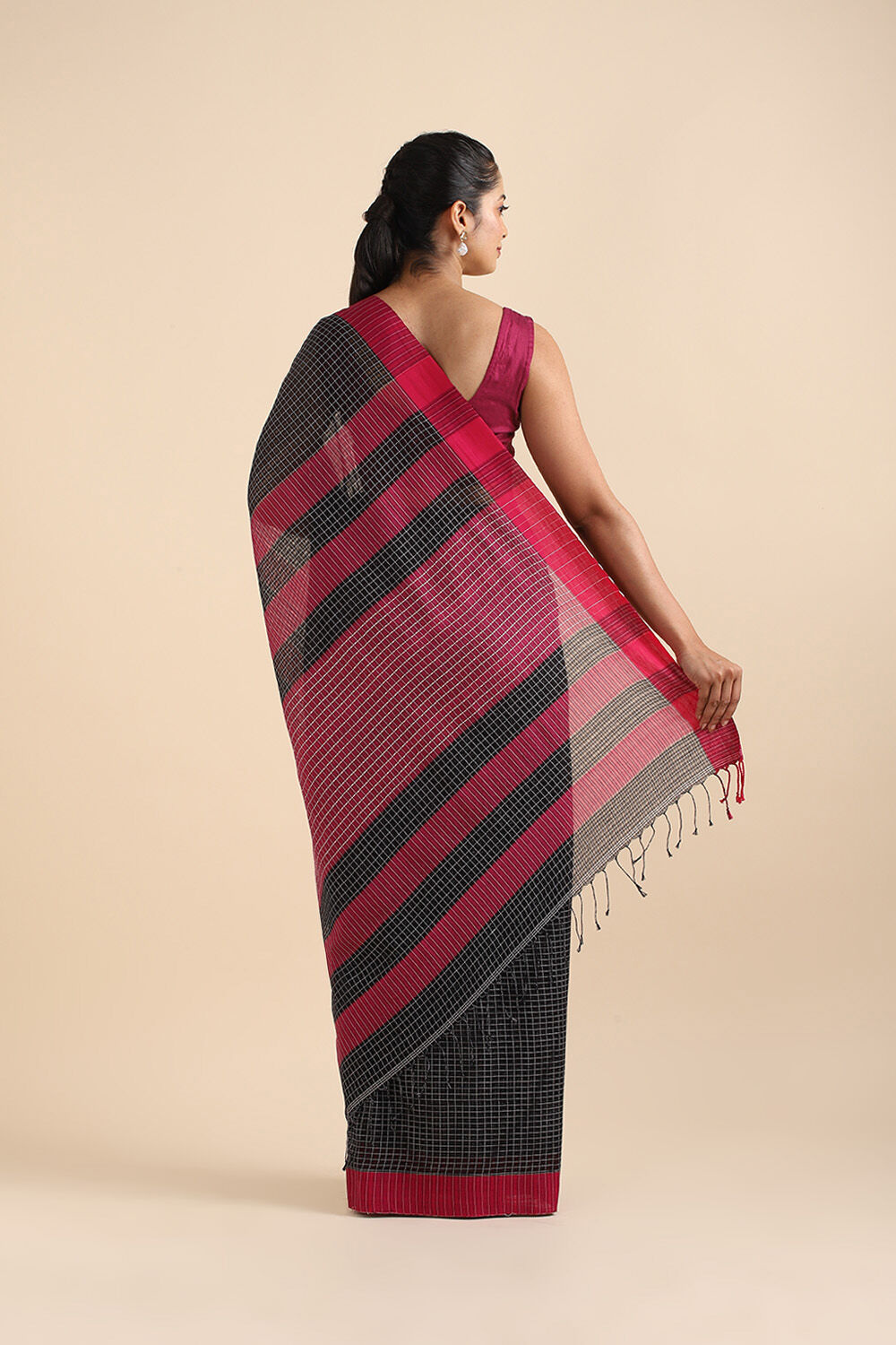Blue Pure Cotton Bengal Saree image number null