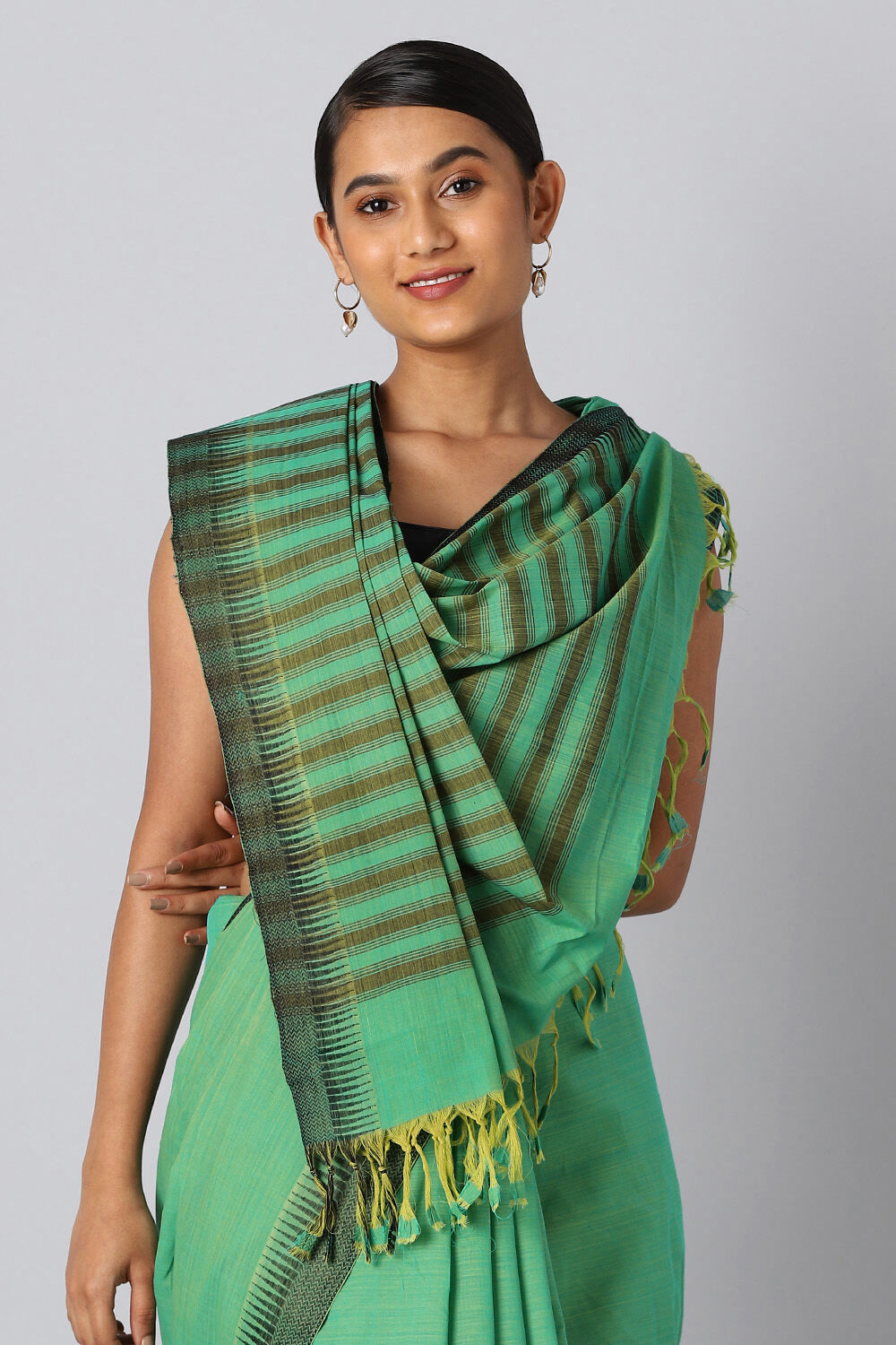 Light Green Pure Cotton Mangalgiri Saree image number null