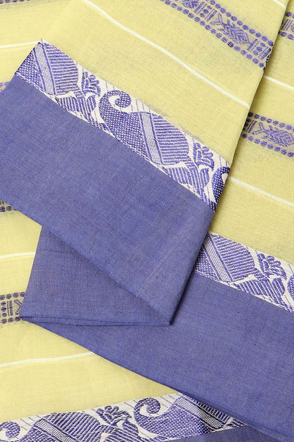 Light Pure Yellow Cotton Bengal Saree image number null