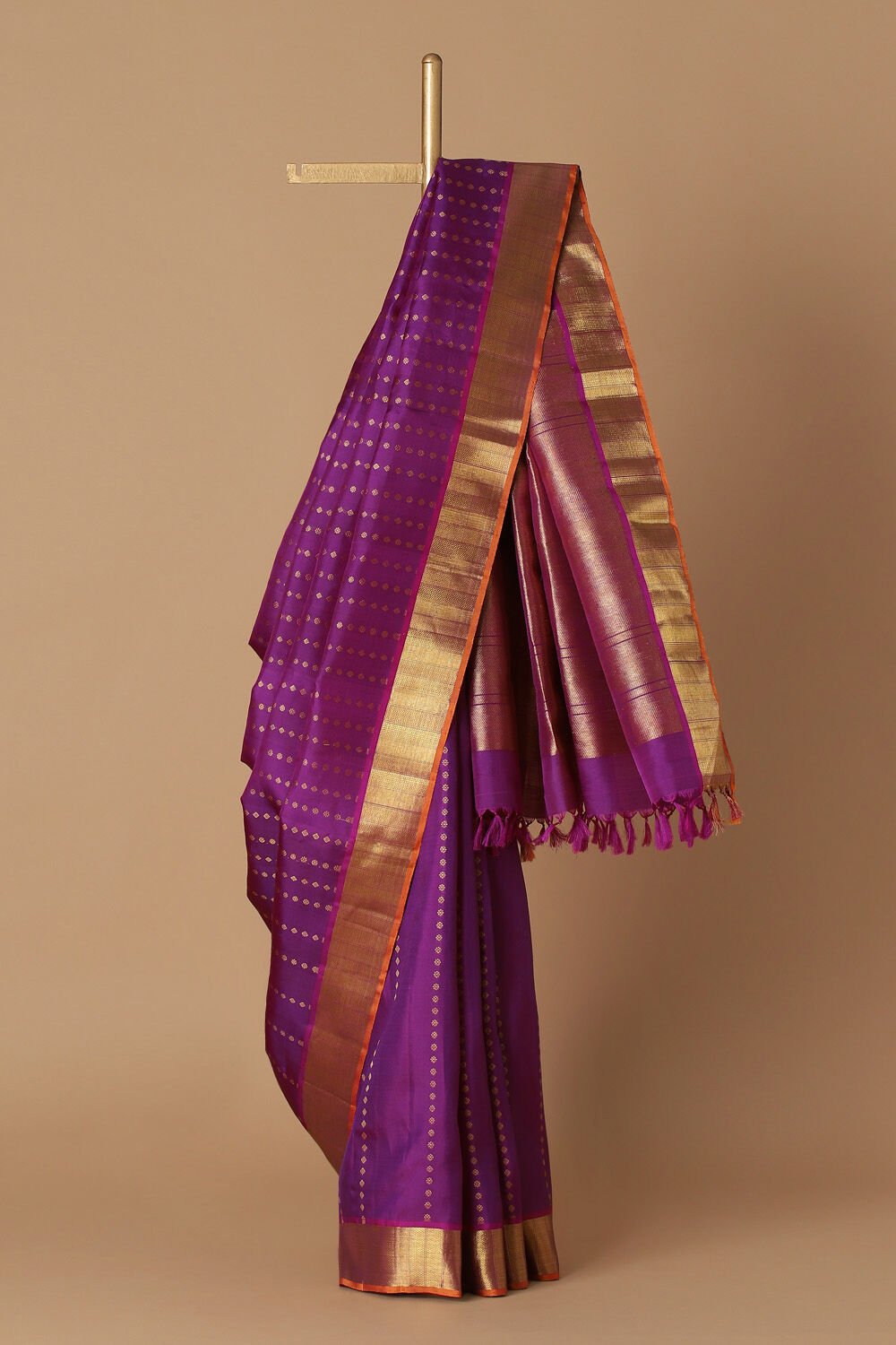 Purple Pure Silk Kanjivaram Saree image number null