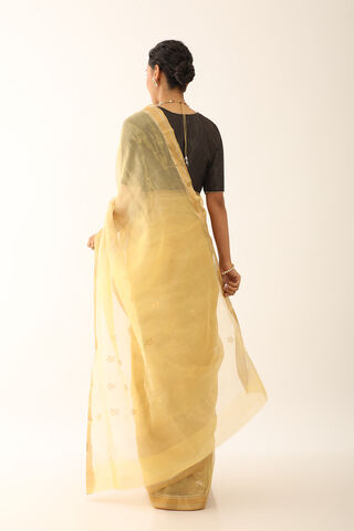 Yellow Woven Pure Silk Tissue Chanderi Saree thumbnail image number null