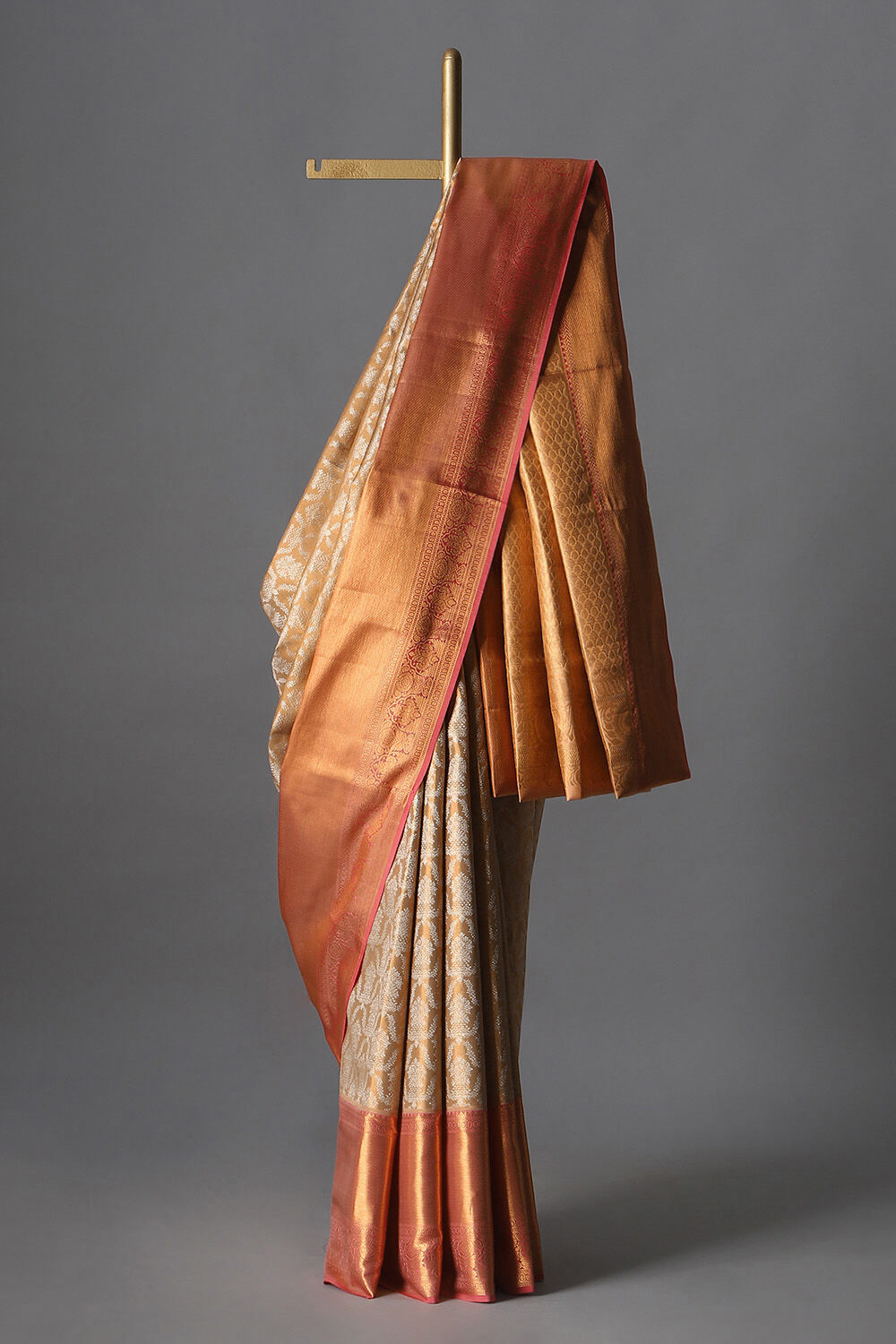 Gold Pure Tissue Silk Kanjivaram inspired Saree image number null