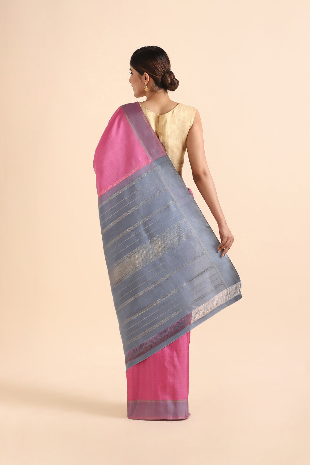 Light Pink Pure Silk Kanjivaram Saree image number null