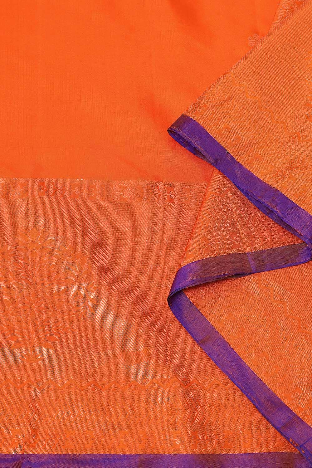 Orange Pure Soft Silk Saree image number null