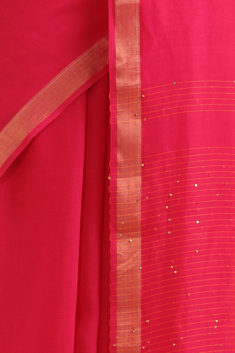 Dark Pink Pure Silk Cotton Bengal Saree image number null