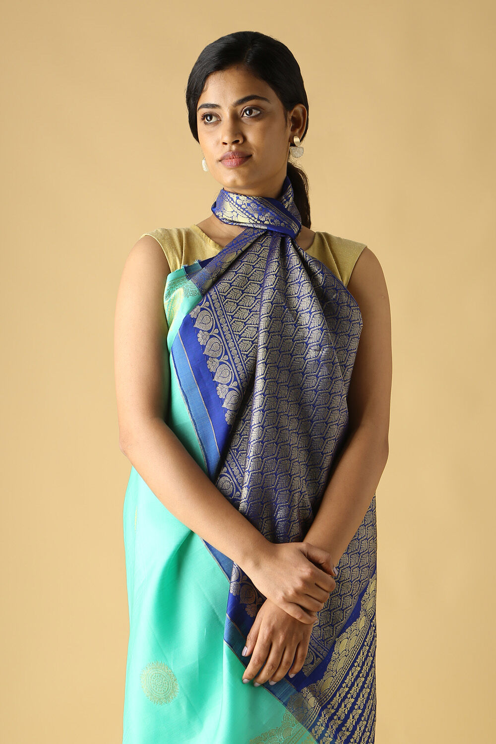 Light Green Pure Silk Kanjivaram Saree image number null